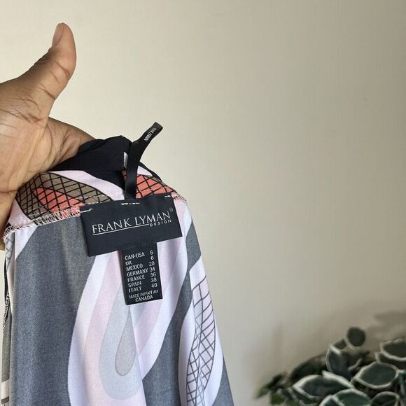 Frank Lyman Cardigan Jacket Open Front Art to Wear 3/4 Sleeves Artsy US 6 New - Picture 4 of 5